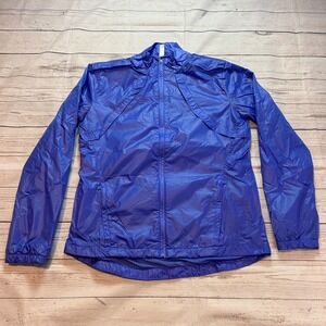 Gap Fit Windbreaker Purple Hooded Parka Jacket Lightweight Women's Size Medium